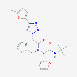 molecular formula C23H26N6O4S B1200224 N-叔丁基-2-(2-呋喃基)-2-[[2-[5-(5-甲基-2-呋喃基)-2-四唑基]-1-氧代乙基]-(噻吩-2-基甲基)氨基]乙酰胺 