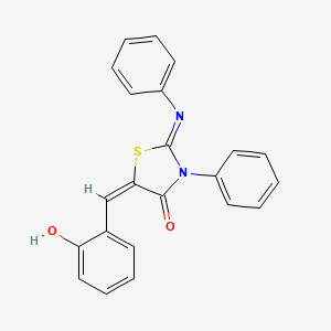 (2E,5E)-5-(2-hydroxybenzylidene)-3-phenyl-2-(phenylimino)-1,3-thiazolidin-4-one