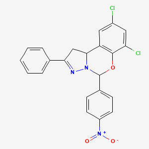 7,9-Dichloro-5-(4-nitrophenyl)-2-phenyl-1,10b-dihydropyrazolo[1,5-c][1,3]benzoxazine