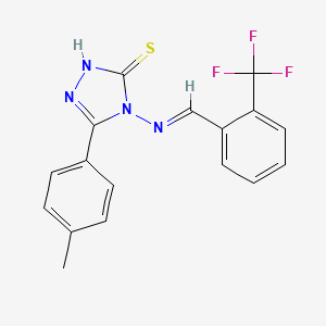 5-(4-methylphenyl)-4-({(E)-[2-(trifluoromethyl)phenyl]methylidene}amino)-4H-1,2,4-triazol-3-yl hydrosulfide