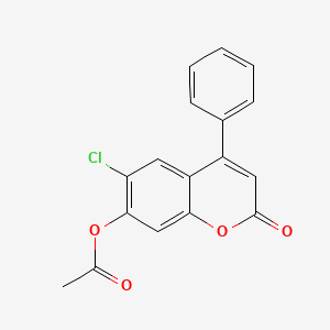 6-chloro-2-oxo-4-phenyl-2H-chromen-7-yl acetate