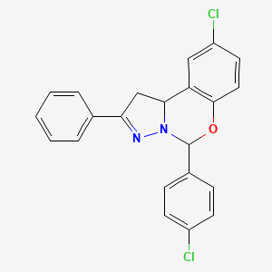 9-Chloro-5-(4-chlorophenyl)-2-phenyl-1,10b-dihydropyrazolo[1,5-c][1,3]benzoxazine