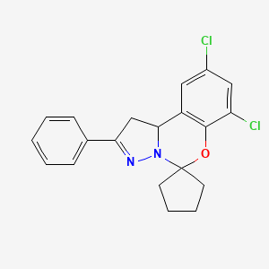 7,9-Dichloro-2-phenyl-1,10B-dihydrospiro[benzo[E]pyrazolo[1,5-C][1,3]oxazine-5,1'-cyclopentane]