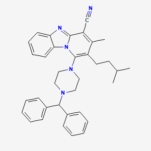 1-[4-(Diphenylmethyl)piperazin-1-yl]-3-methyl-2-(3-methylbutyl)pyrido[1,2-a]benzimidazole-4-carbonitrile