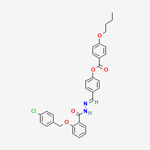 4-(2-(2-((4-Chlorobenzyl)oxy)benzoyl)carbohydrazonoyl)phenyl 4-butoxybenzoate