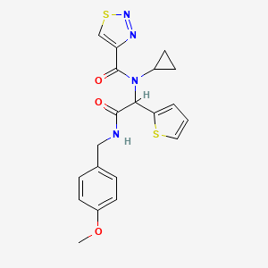molecular formula C20H20N4O3S2 B1200285 N-环丙基-N-[2-[(4-甲氧基苯基)甲基氨基]-2-氧代-1-噻吩-2-基乙基]-4-噻二唑甲酰胺 