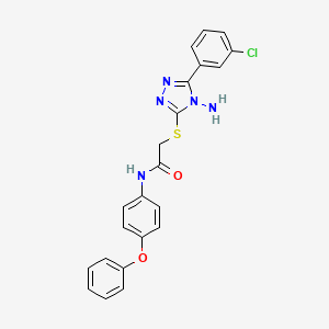 molecular formula C22H18ClN5O2S B12002858 2-{[4-amino-5-(3-chlorophenyl)-4H-1,2,4-triazol-3-yl]sulfanyl}-N-(4-phenoxyphenyl)acetamide CAS No. 763106-44-1