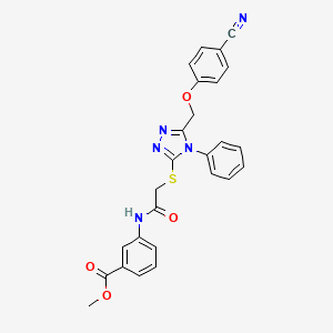molecular formula C26H21N5O4S B1200289 3-[[2-[[5-[(4-氰基苯氧基)甲基]-4-苯基-1,2,4-三唑-3-基]硫]-1-氧代乙基]氨基]苯甲酸甲酯 