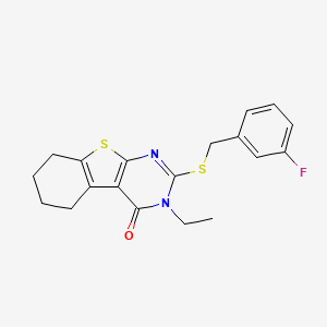 3-ethyl-2-[(3-fluorobenzyl)sulfanyl]-5,6,7,8-tetrahydro[1]benzothieno[2,3-d]pyrimidin-4(3H)-one