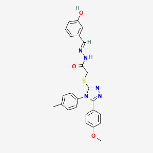 N'-[(E)-(3-hydroxyphenyl)methylidene]-2-{[5-(4-methoxyphenyl)-4-(4-methylphenyl)-4H-1,2,4-triazol-3-yl]sulfanyl}acetohydrazide