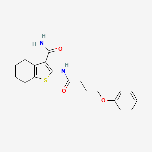 molecular formula C19H22N2O3S B12003110 2-(4-Phenoxybutanoylamino)-4,5,6,7-tetrahydrobenzo[b]thiophene-3-carboxamide 