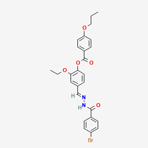 4-(2-(4-Bromobenzoyl)carbohydrazonoyl)-2-ethoxyphenyl 4-propoxybenzoate