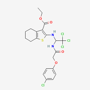 Ethyl 2-[(2,2,2-trichloro-1-{[(4-chlorophenoxy)acetyl]amino}ethyl)amino]-4,5,6,7-tetrahydro-1-benzothiophene-3-carboxylate