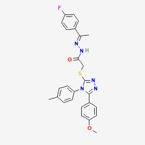 N'-[(1E)-1-(4-fluorophenyl)ethylidene]-2-{[5-(4-methoxyphenyl)-4-(4-methylphenyl)-4H-1,2,4-triazol-3-yl]sulfanyl}acetohydrazide