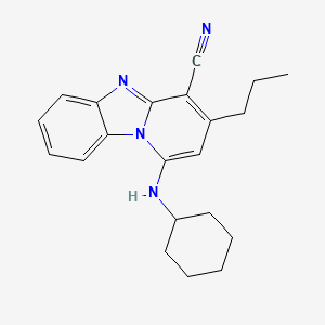 1-(Cyclohexylamino)-3-propylpyrido[1,2-a]benzimidazole-4-carbonitrile