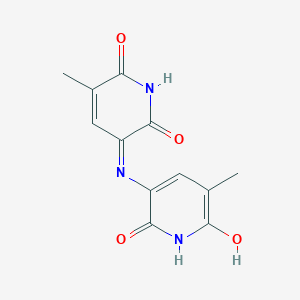 molecular formula C12H11N3O4 B1200376 2,6(1H,3H)-Pyridinedione, 3-((1,2-dihydro-6-hydroxy-5-methyl-2-oxo-3-pyridinyl)imino)-5-methyl- CAS No. 21283-85-2