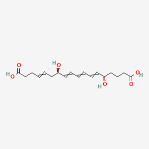 molecular formula C18H26O6 B1200388 (7R,14S)-7,14-dihydroxyoctadeca-4,8,10,12-tetraenedioic acid 