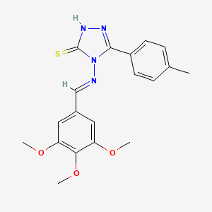 5-(4-methylphenyl)-4-{[(E)-(3,4,5-trimethoxyphenyl)methylidene]amino}-4H-1,2,4-triazol-3-yl hydrosulfide