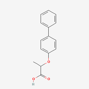 molecular formula C15H14O3 B1200401 2-(4-Phenylphenoxy)propanoic acid CAS No. 5555-13-5
