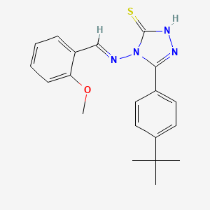 5-(4-tert-butylphenyl)-4-{[(E)-(2-methoxyphenyl)methylidene]amino}-4H-1,2,4-triazol-3-yl hydrosulfide