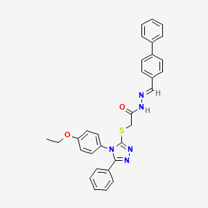 N'-[(E)-biphenyl-4-ylmethylidene]-2-{[4-(4-ethoxyphenyl)-5-phenyl-4H-1,2,4-triazol-3-yl]sulfanyl}acetohydrazide