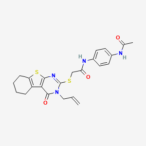 N-[4-(acetylamino)phenyl]-2-(4-oxo-3-prop-2-enyl(3,5,6,7,8-pentahydrobenzo[b]t hiopheno[2,3-d]pyrimidin-2-ylthio))acetamide