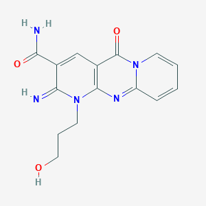 7-(3-hydroxypropyl)-6-imino-2-oxo-1,7,9-triazatricyclo[8.4.0.03,8]tetradeca-3(8),4,9,11,13-pentaene-5-carboxamide