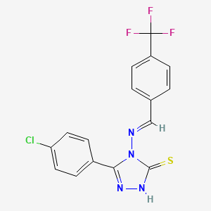 5-(4-chlorophenyl)-4-({(E)-[4-(trifluoromethyl)phenyl]methylidene}amino)-4H-1,2,4-triazole-3-thiol