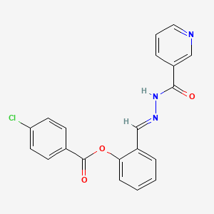 [2-[(E)-(pyridine-3-carbonylhydrazinylidene)methyl]phenyl] 4-chlorobenzoate