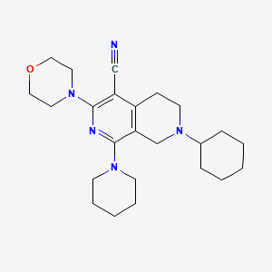 7-cyclohexyl-3-(4-morpholinyl)-1-(1-piperidinyl)-6,8-dihydro-5H-2,7-naphthyridine-4-carbonitrile