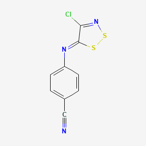 molecular formula C9H4ClN3S2 B1200440 4-[(4-chloro-5H-1,2,3-dithiazol-5-yliden)amino]benzenecarbonitrile CAS No. 65343-04-6