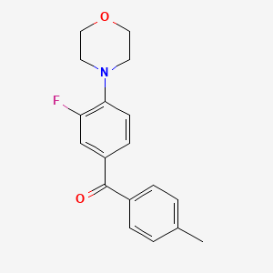 molecular formula C18H18FNO2 B1200443 [3-氟-4-(4-吗啉基)苯基]-(4-甲基苯基)甲酮 