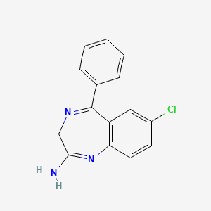 molecular formula C15H12ClN3 B1200465 7-chloro-5-phenyl-3H-1,4-benzodiazepin-2-amine CAS No. 7564-07-0