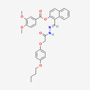 1-(2-((4-Butoxyphenoxy)acetyl)carbohydrazonoyl)-2-naphthyl 3,4-dimethoxybenzoate