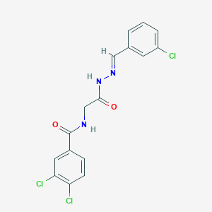 3,4-dichloro-N-[2-[(2E)-2-[(3-chlorophenyl)methylidene]hydrazinyl]-2-oxoethyl]benzamide