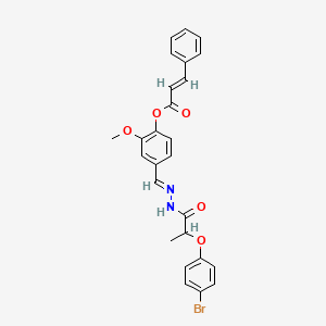 [4-[(E)-[2-(4-bromophenoxy)propanoylhydrazinylidene]methyl]-2-methoxyphenyl] (E)-3-phenylprop-2-enoate