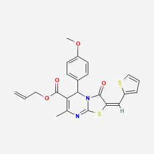 Allyl (2E)-5-(4-methoxyphenyl)-7-methyl-3-oxo-2-(2-thienylmethylene)-2,3-dihydro-5H-[1,3]thiazolo[3,2-A]pyrimidine-6-carboxylate