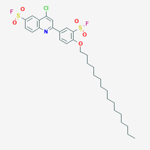 4-Chloro-2-[3-(fluorosulfonyl)-4-(hexadecyloxy)phenyl]-6-quinolinesulfonyl fluoride