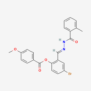 [4-bromo-2-[(E)-[(2-methylbenzoyl)hydrazinylidene]methyl]phenyl] 4-methoxybenzoate