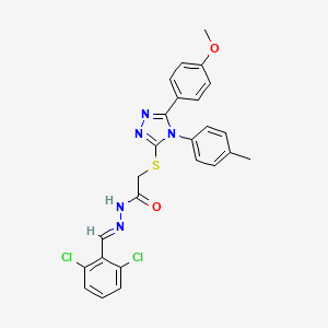 N'-[(E)-(2,6-dichlorophenyl)methylidene]-2-{[5-(4-methoxyphenyl)-4-(4-methylphenyl)-4H-1,2,4-triazol-3-yl]sulfanyl}acetohydrazide