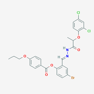 [4-bromo-2-[(E)-[2-(2,4-dichlorophenoxy)propanoylhydrazinylidene]methyl]phenyl] 4-propoxybenzoate