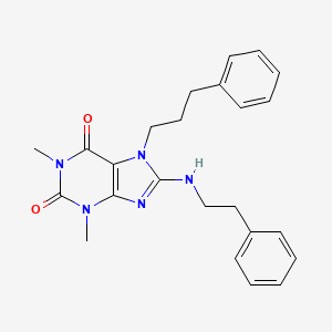 1,3-dimethyl-8-[(2-phenylethyl)amino]-7-(3-phenylpropyl)-3,7-dihydro-1H-purine-2,6-dione