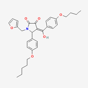 4-(4-Butoxybenzoyl)-1-(furan-2-ylmethyl)-3-hydroxy-5-(4-(pentyloxy)phenyl)-1H-pyrrol-2(5H)-one