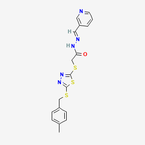 2-({5-[(4-methylbenzyl)sulfanyl]-1,3,4-thiadiazol-2-yl}sulfanyl)-N'-[(E)-pyridin-3-ylmethylidene]acetohydrazide