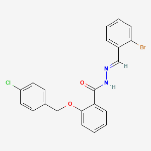 N-[(E)-(2-bromophenyl)methylideneamino]-2-[(4-chlorophenyl)methoxy]benzamide