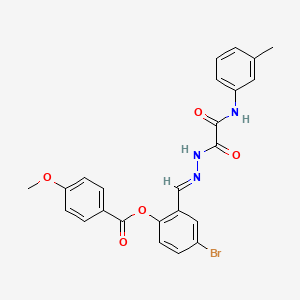 4-bromo-2-((E)-{[oxo(3-toluidino)acetyl]hydrazono}methyl)phenyl 4-methoxybenzoate