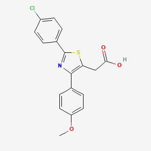 [2-(4-Chlorophenyl)-4-(4-methoxyphenyl)-1,3-thiazol-5-yl]acetic acid