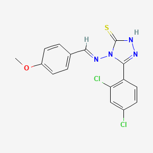 5-(2,4-dichlorophenyl)-4-{[(E)-(4-methoxyphenyl)methylidene]amino}-2,4-dihydro-3H-1,2,4-triazole-3-thione