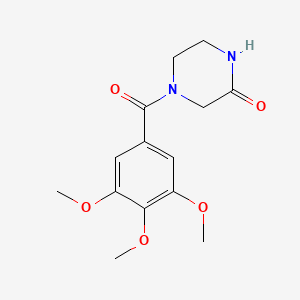 molecular formula C14H18N2O5 B12005446 Piperazinone, 4-(3,4,5-trimethoxybenzoyl)- CAS No. 59701-93-8