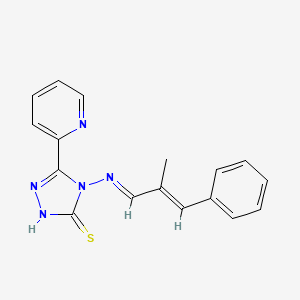 4-((2-Methyl-3-phenylallylidene)amino)-3-(pyridin-2-yl)-1H-1,2,4-triazole-5(4H)-thione